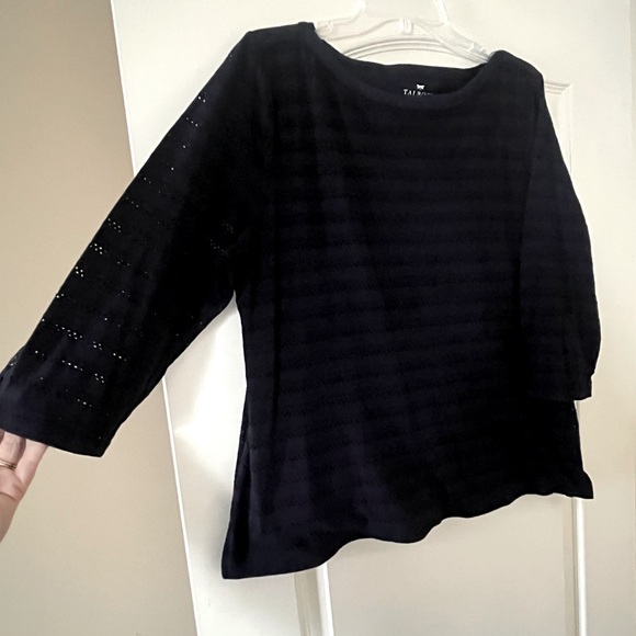 Talbots Tops - Talbots Women's Navy Blouse Lined 3/4 Sleeve with Button Cuff Detail Sz XL